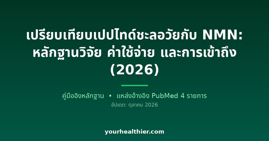 เปรียบเทียบเปปไทด์ชะลอวัยกับ NMN: หลักฐานวิจัย ค่าใช้จ่าย และการเข้าถึง (2026)