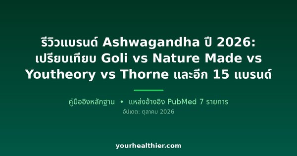 รีวิวแบรนด์ Ashwagandha ปี 2026: เปรียบเทียบ Goli vs Nature Made vs Youtheory vs Thorne และอีก 15 แบรนด์