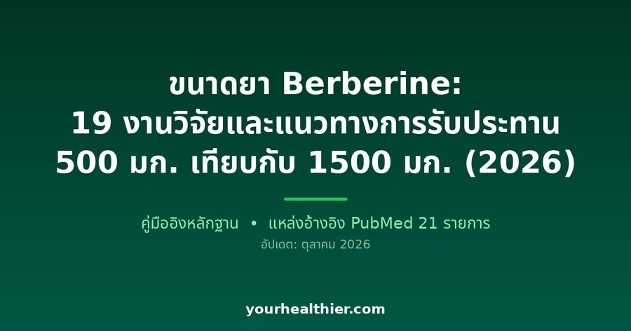 ขนาดยา Berberine: 19 งานวิจัยและแนวทางการรับประทาน 500 มก. เทียบกับ 1500 มก. (2026)