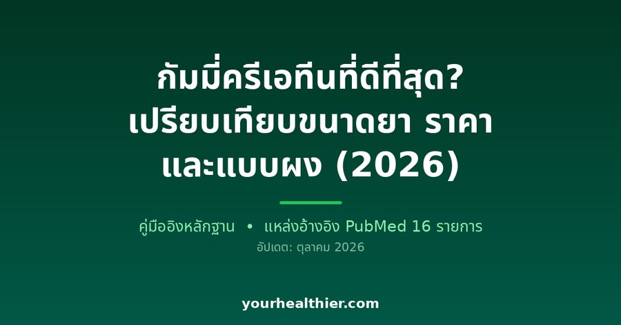 กัมมี่ครีเอทีนที่ดีที่สุด? เปรียบเทียบขนาดยา ราคา และแบบผง (2026)