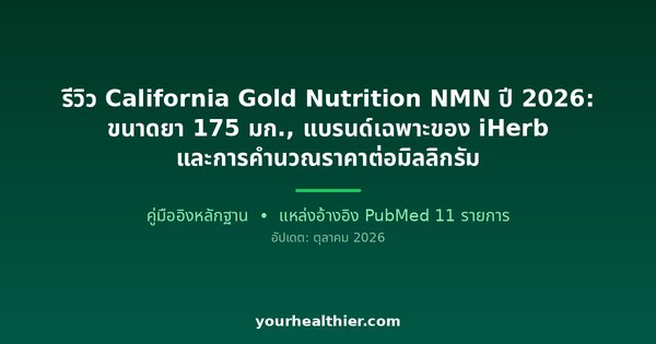 รีวิว California Gold Nutrition NMN ปี 2026: ขนาดยา 175 มก., แบรนด์เฉพาะของ iHerb และการคำนวณราคาต่อมิลลิกรัม