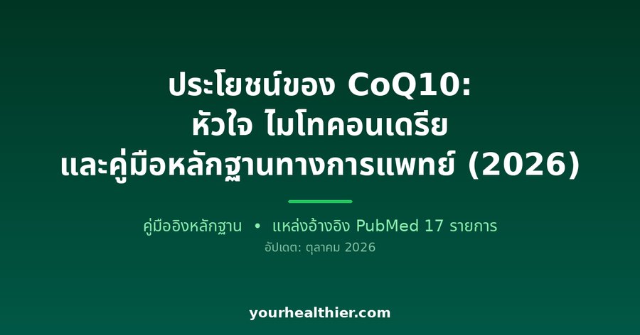 ประโยชน์ของ CoQ10: หัวใจ ไมโทคอนเดรีย และคู่มือหลักฐานทางการแพทย์ (2026)