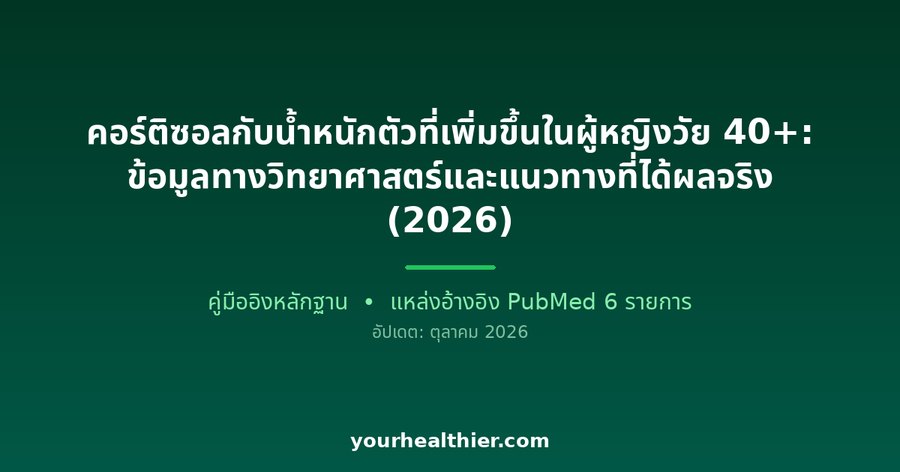 คอร์ติซอลกับน้ำหนักตัวที่เพิ่มขึ้นในผู้หญิงวัย 40+: ข้อมูลทางวิทยาศาสตร์และแนวทางที่ได้ผลจริง (2026)