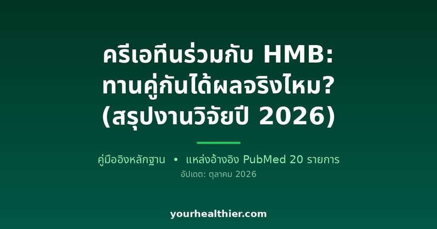 ครีเอทีนร่วมกับ HMB: ทานคู่กันได้ผลจริงไหม? (สรุปงานวิจัยปี 2026)