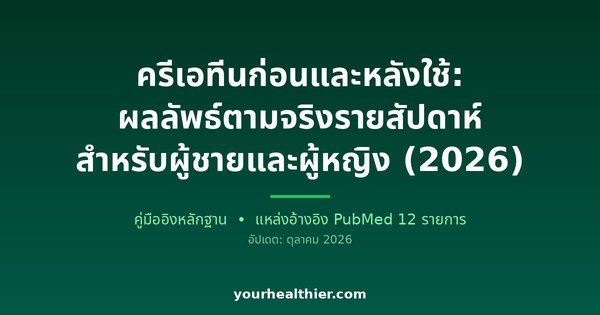ครีเอทีนก่อนและหลังใช้: ผลลัพธ์ตามจริงรายสัปดาห์ สำหรับผู้ชายและผู้หญิง (2026)