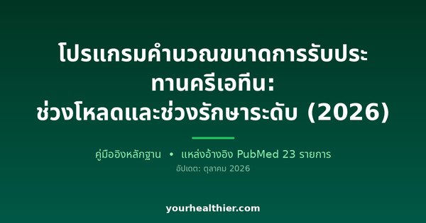 โปรแกรมคำนวณขนาดการรับประทานครีเอทีน: ช่วงโหลดและช่วงรักษาระดับ (2026)