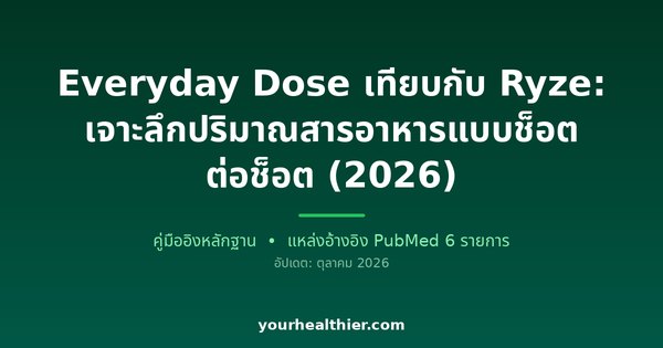 Everyday Dose เทียบกับ Ryze: เจาะลึกปริมาณสารอาหารแบบช็อตต่อช็อต (2026)