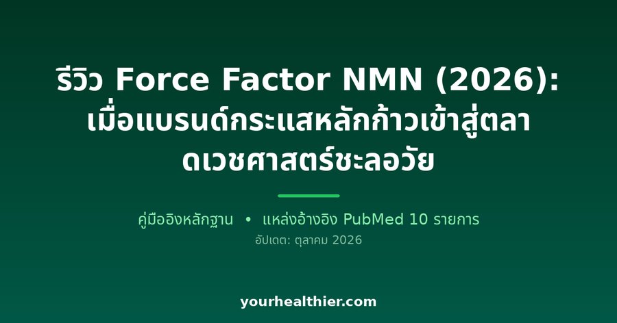รีวิว Force Factor NMN (2026): เมื่อแบรนด์กระแสหลักก้าวเข้าสู่ตลาดเวชศาสตร์ชะลอวัย