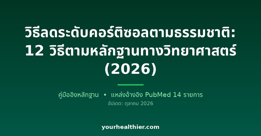 วิธีลดระดับคอร์ติซอลตามธรรมชาติ: 12 วิธีตามหลักฐานทางวิทยาศาสตร์ (2026)