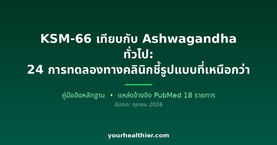 KSM-66 เทียบกับ Ashwagandha ทั่วไป: 24 การทดลองทางคลินิกชี้รูปแบบที่เหนือกว่า