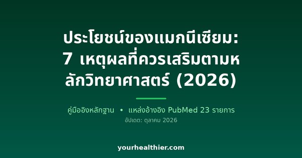 ประโยชน์ของแมกนีเซียม: 7 เหตุผลที่ควรเสริมตามหลักวิทยาศาสตร์ (2026)