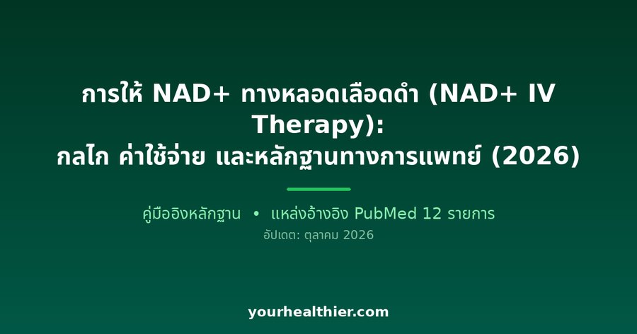 การให้ NAD+ ทางหลอดเลือดดำ (NAD+ IV Therapy): กลไก ค่าใช้จ่าย และหลักฐานทางการแพทย์ (2026)
