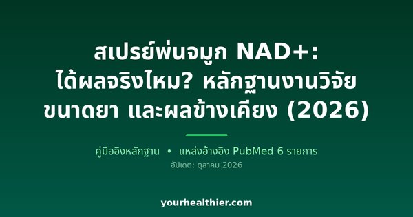 สเปรย์พ่นจมูก NAD+: ได้ผลจริงไหม? หลักฐานงานวิจัย ขนาดยา และผลข้างเคียง (2026)