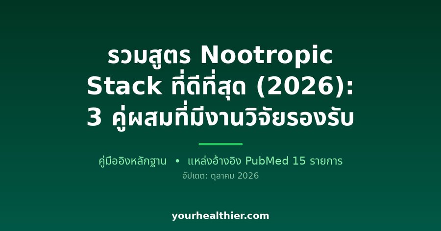 รวมสูตร Nootropic Stack ที่ดีที่สุด (2026): 3 คู่ผสมที่มีงานวิจัยรองรับ