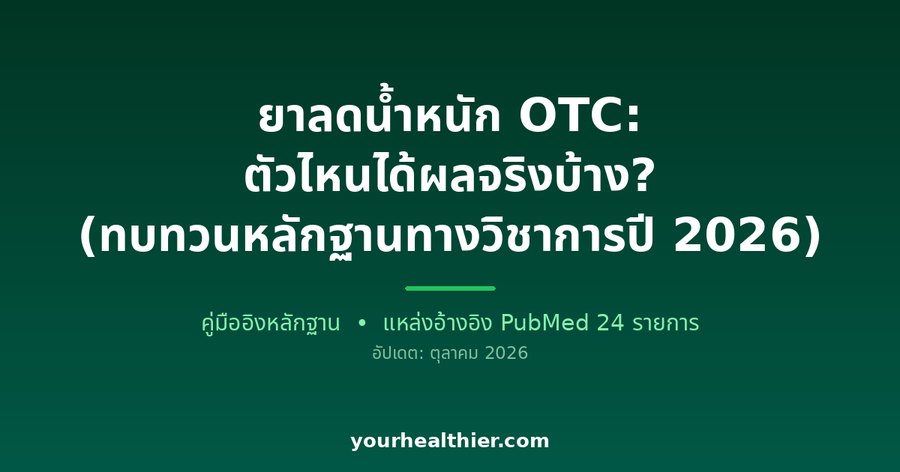ยาลดน้ำหนัก OTC: ตัวไหนได้ผลจริงบ้าง? (ทบทวนหลักฐานทางวิชาการปี 2026)
