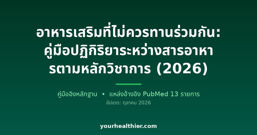 อาหารเสริมที่ไม่ควรทานร่วมกัน: คู่มือปฏิกิริยาระหว่างสารอาหารตามหลักวิชาการ (2026)