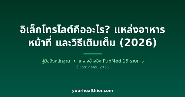 อิเล็กโทรไลต์คืออะไร? แหล่งอาหาร หน้าที่ และวิธีเติมเต็ม (2026)