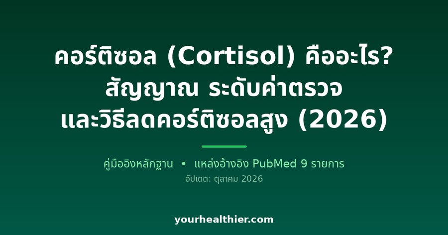 คอร์ติซอล (Cortisol) คืออะไร? สัญญาณ ระดับค่าตรวจ และวิธีลดคอร์ติซอลสูง (2026)